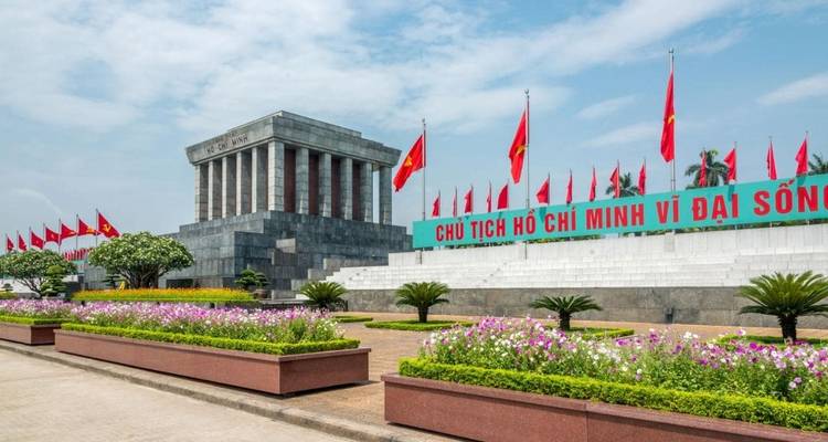 Ho Chi Minh Mausoleum with surrounding gardens.