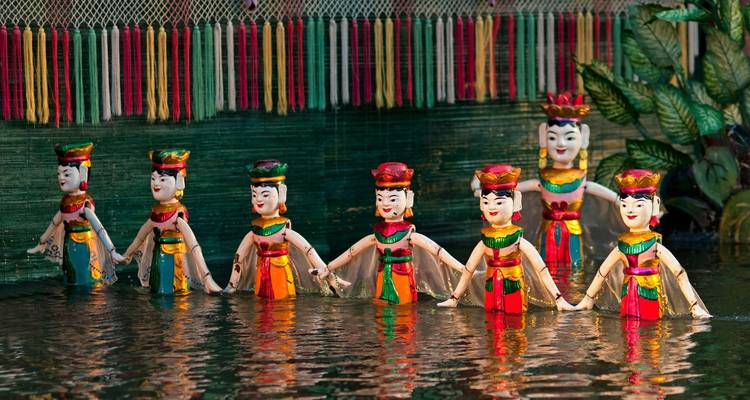 Traditional water puppet show in Vietnam.