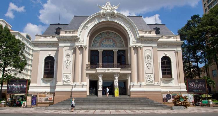 Saigon Opera House with trees in the foreground