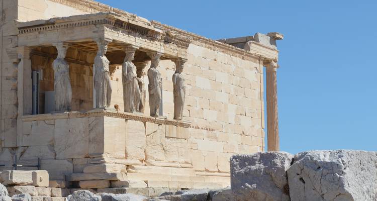 Erechtheion met de Kariatiden op de Akropolis van Athene.