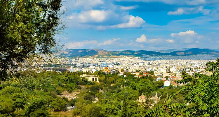 View over Athens with the Temple of Hephaestus.
