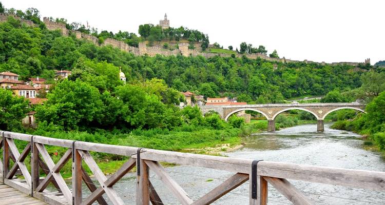 Tsarevets fortress with scenic view in Veliko Tarnovo.
