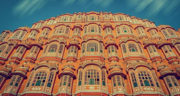 La façade du Hawa Mahal à Jaipur.