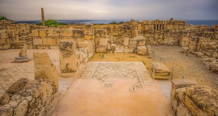 Ruins with intricate stone carvings.