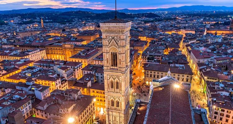 Florence cityscape with view of Giotto's Campanile.