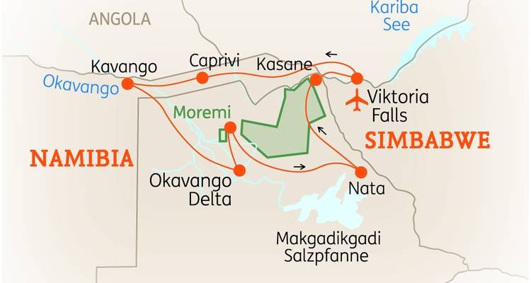 Zimbabwe, Namibia & Botswana: Highlights with Caprivi & Victoria Falls - SKR Reisen 3
