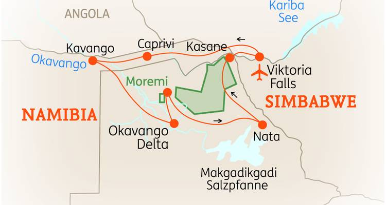 Zimbabwe, Namibia & Botswana: Highlights with Caprivi & Victoria Falls - SKR Reisen 6