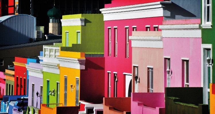 Colorful facades of buildings in the Bo-Kaap neighborhood
