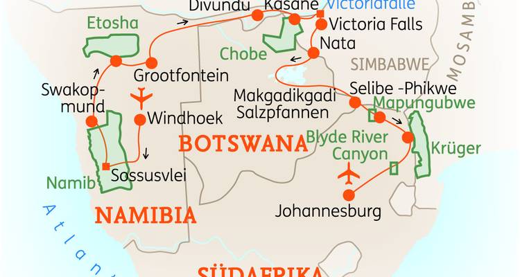 NAMIBIA, BOTSWANA & AFRIQUE DU SUD : Le voyage détaillé avec les chutes Victoria - SKR Reisen 2