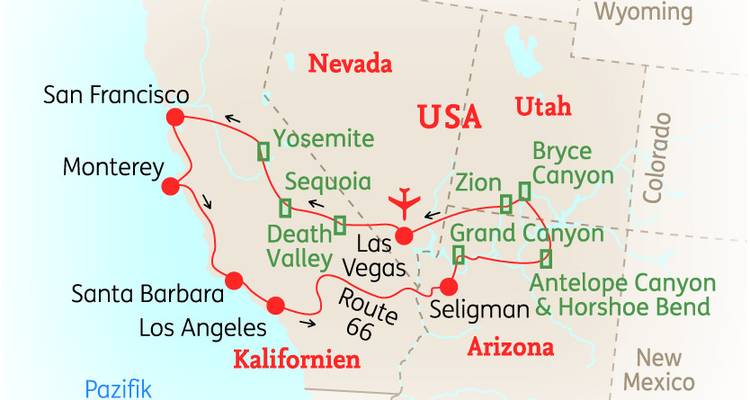 Californie et Sud-Ouest : Points forts - SKR Reisen 2