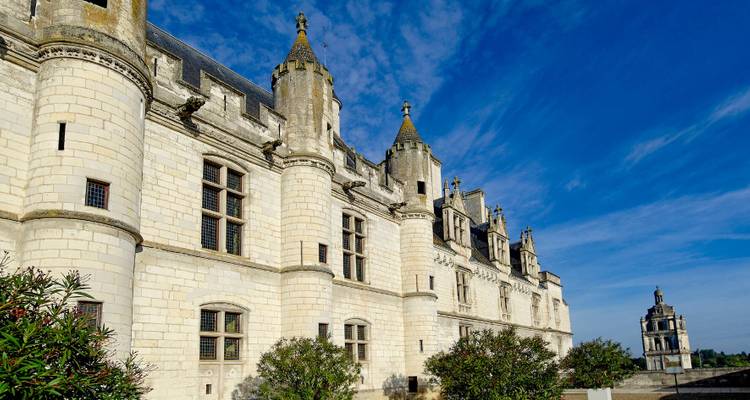Extérieur d'un grand bâtiment historique avec des arbres.