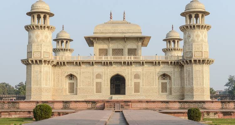 Itmad-ud-Daula's Tomb with its intricate Mughal architecture.