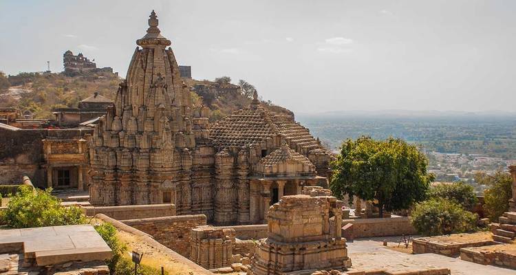 Historic fortress with detailed sculpture on a hillside overview.