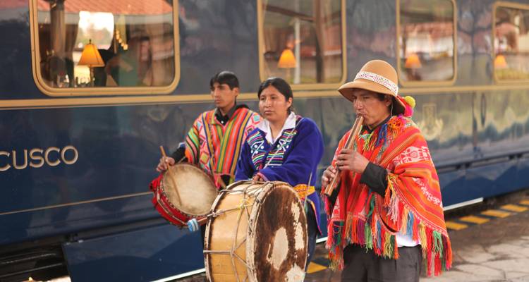 Traditionelle Musiker in Cusco, Peru.