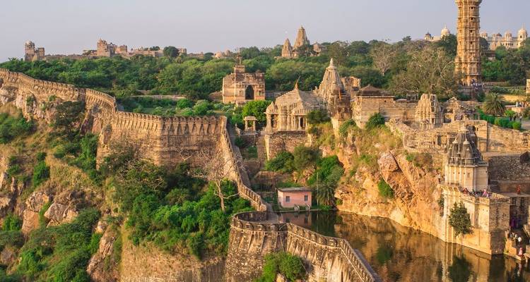 Historic fort with intricate architecture on a hill.