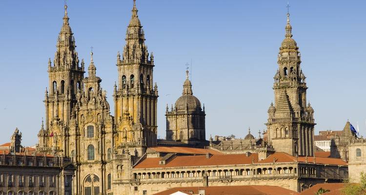 A view of the Santiago de Compostela Cathedral.