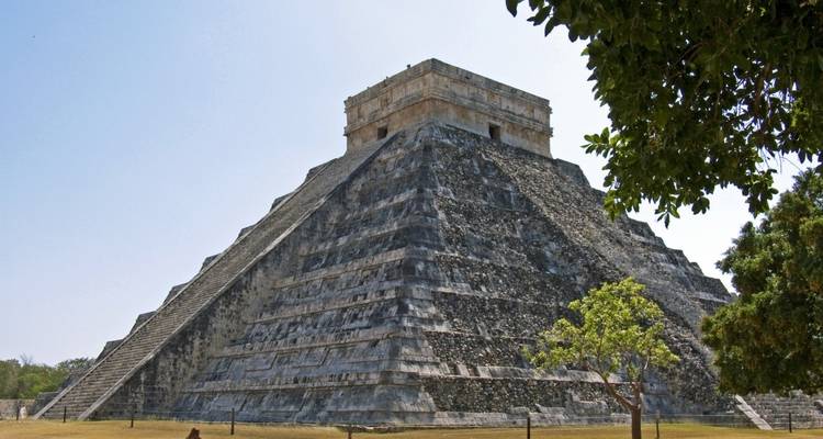 A view of the famous pyramid at Chichen Itza.