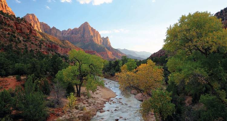 Fluss, der durch den Zion-Nationalpark fließt.