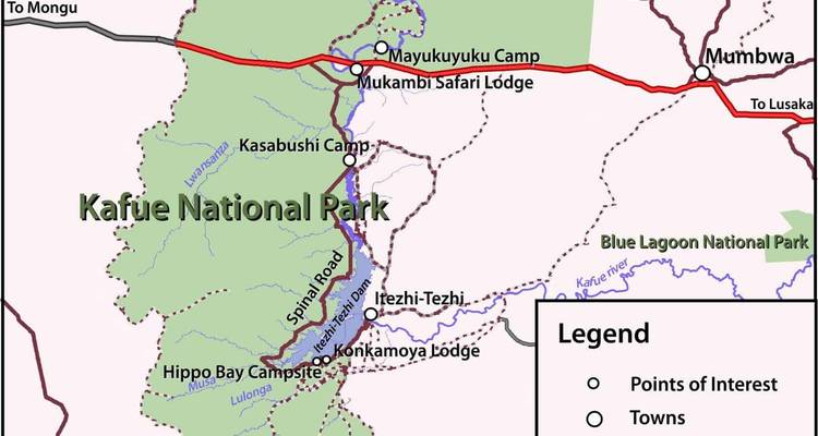 Desde Livingstone: viaje de safari de 3 días al Parque Nacional de Kafue (parte sur), Gestión del Área de Ngoma - Lochinvar Safaris 1