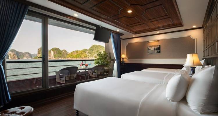 Crucero de 5 estrellas de 2 días Bahía de Ha Long - Bahía de Lan Ha - Balcón y comidas - Indochina Today Travel 6