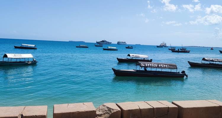 Des bateaux naviguant sur une mer bleue claire.