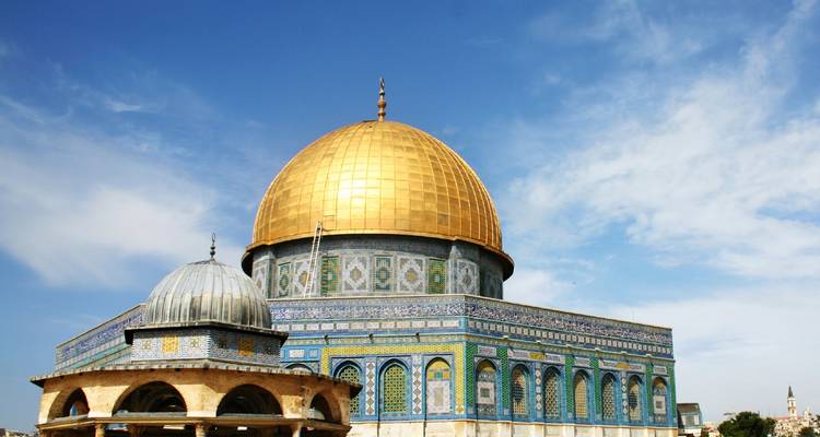 Rotskoepel in Jeruzalem met zijn iconische gouden koepel.
