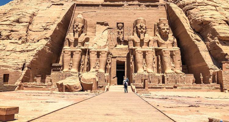 Temple of Abu Simbel with colossal statues