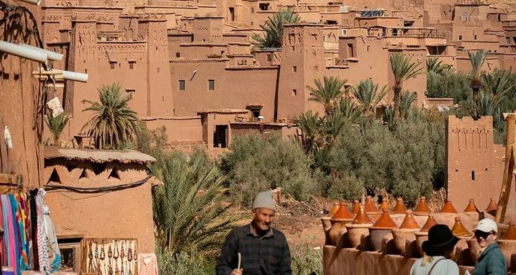 Village with traditional Moroccan architecture.