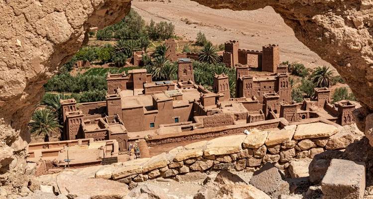 Ait Benhaddou from a rocky foreground.