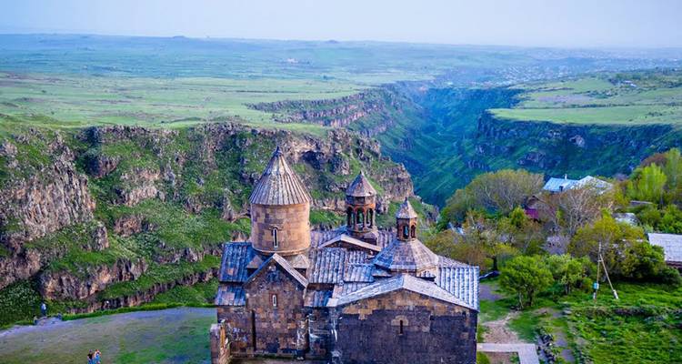 Historical monastery with a canyon view