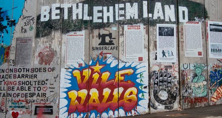 Graffiti art on the separation wall in Bethlehem.