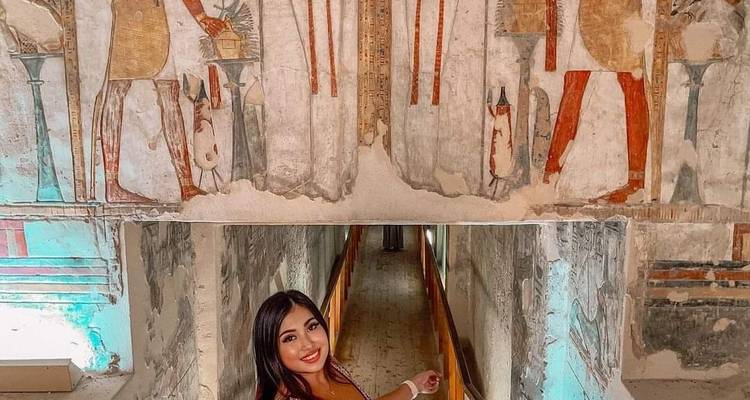 Persoon voor oude Egyptische muurschildering.