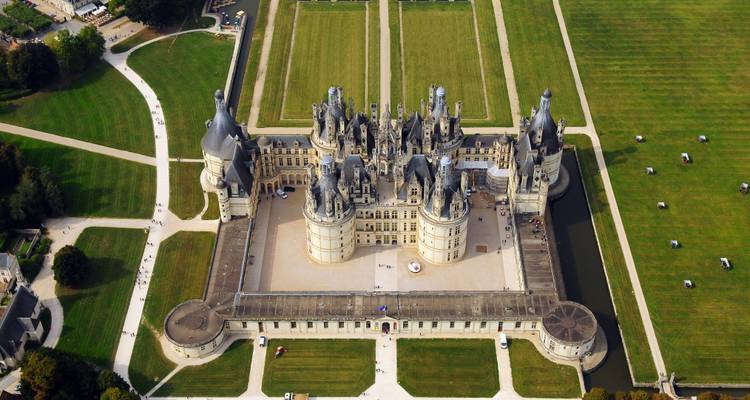 Vue aérienne du Château de Chambord.