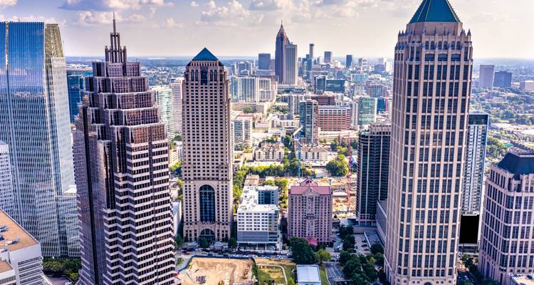 Horizon d'Atlanta avec gratte-ciel et paysage urbain.
