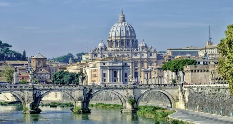 Daytime view of Vatican City and bridge