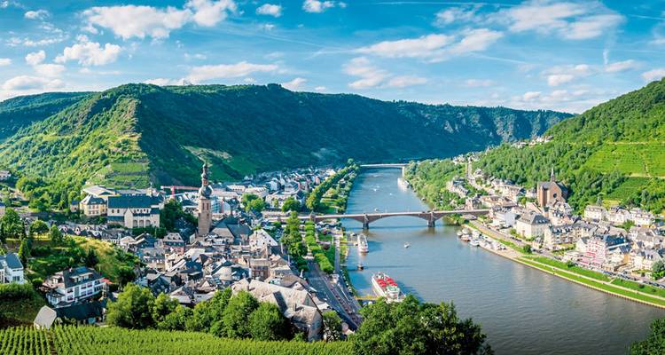 Scenic view of a river winding through a valley.