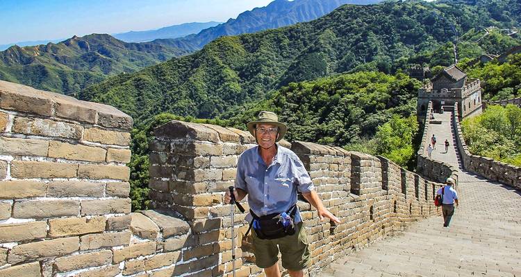 Tourist auf der Chinesischen Mauer.