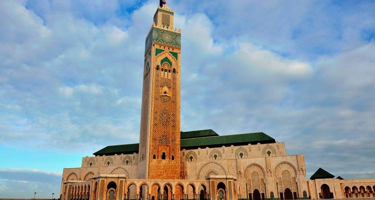 Majestic mosque building with intricate details