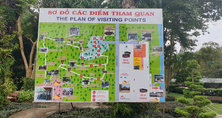 Bunte Karte mit verschiedenen Besuchspunkten.