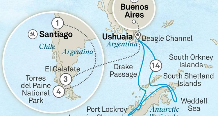 Aventure en Patagonie et mer de Weddell en Antarctique - Croisière et voyage par voie terrestre - Scenic Luxury Cruises & Tours 1