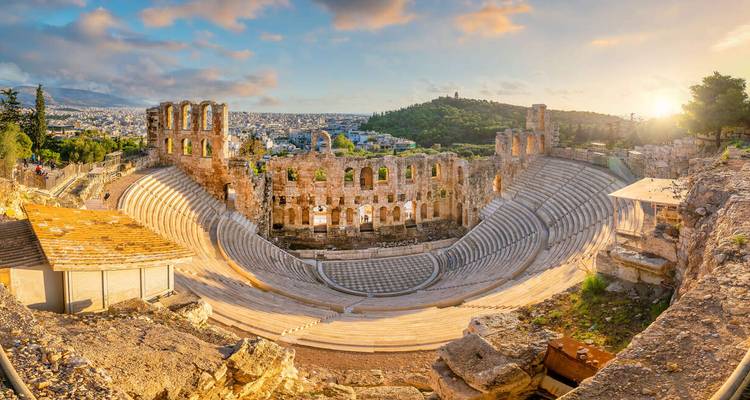 Vue panoramique de l'Odéon d'Hérode Atticus à Athènes.