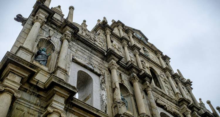 Facade of Ruins of St. Paul's in Macau.