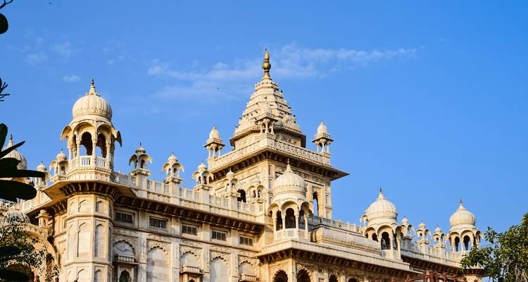 Architecturale details van een tempel in Jodhpur.