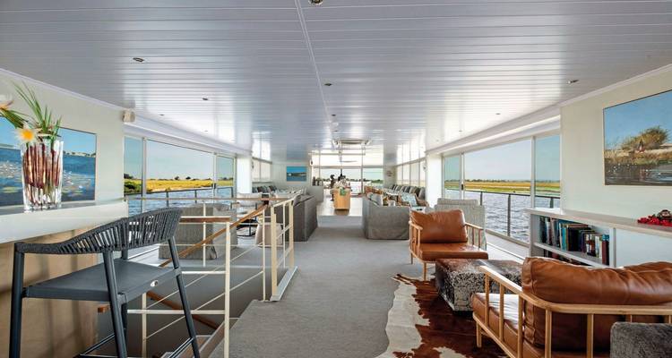 Interior lounge area on a river cruise.