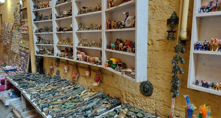 Shop display with various traditional items.
