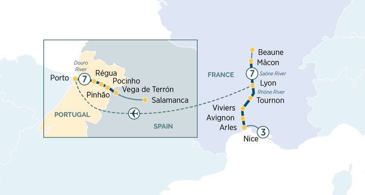 Discover the rivers of France & Portugal & Nice 2026 - 18 Days (including Macon) - Emerald Cruises 1
