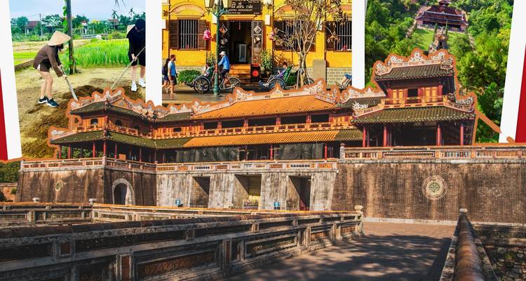 Collage van verschillende taferelen in Vietnam.