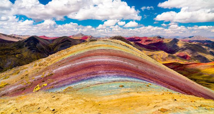 Colorful Rainbow Mountain landscape.