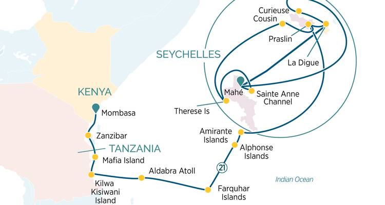 Découvrez les Seychelles et la côte est de l'Afrique - Emerald Cruises 2