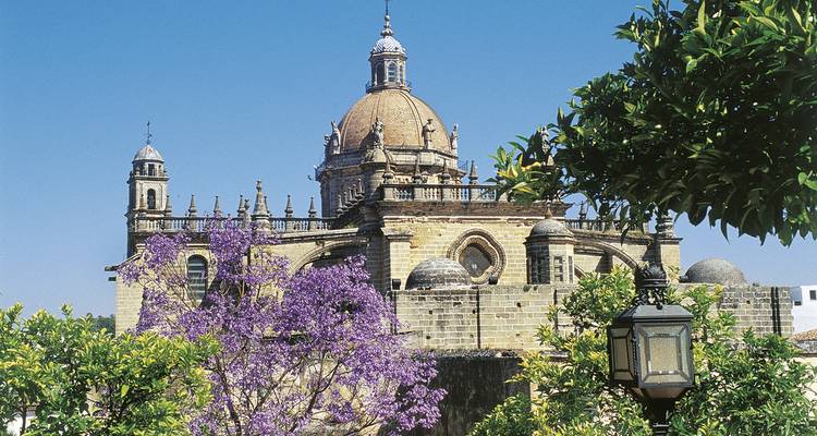 Catedral histórica con cúpula rodeada de exuberantes jardines.